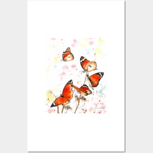 Orange Butterflies Posters and Art